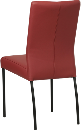Leren eetkamerstoel Comfort - Hermes Leer Red - Rond - Zwart-3