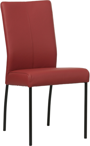 Leren eetkamerstoel Comfort - Hermes Leer Red - Rond - Zwart