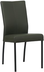 Leren eetkamerstoel Comfort - Hermes Leer Verde - Vierkant - Zwart