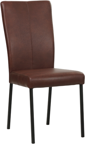 Leren eetkamerstoel Daily - Granada leer Cognac - Zwart