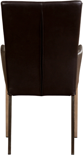 Leren eetkamerstoel Daily - met armleuning - Granada leer Ebony - Poot - RVS-3