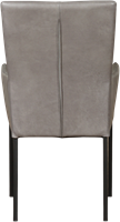 Leren eetkamerstoel Daily - met armleuning - Granada leer Steel - Kleur poot, zwart-3