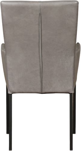 Leren eetkamerstoel Daily - met armleuning - Granada leer Steel - Kleur poot, zwart-3
