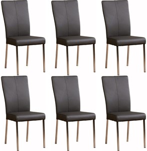 Set van 6 Leren eetkamerstoelen Daily