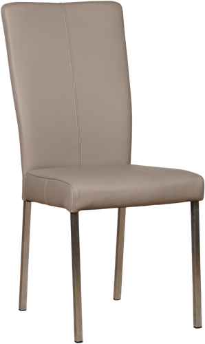 Leren eetkamerstoel Daily - Toledo Leer Khaki - RVS