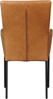 Leren eetkamerstoel Daily - met armleuning - Vintage Leer Cognac - Poot - Zwart-3