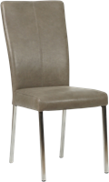 Leren eetkamerstoel Daily - Toledo leer Olive - Kleur poot, zwart