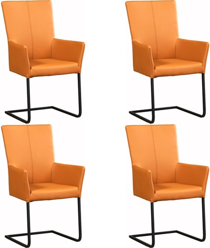 Leren eetkamerstoel Dare - met armleuning - set van 4 stoelen