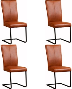 Set van 4 Leren eetkamerstoelen Dare