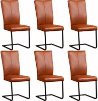 Leren eetkamerstoel Dare - set van 6 stoelen