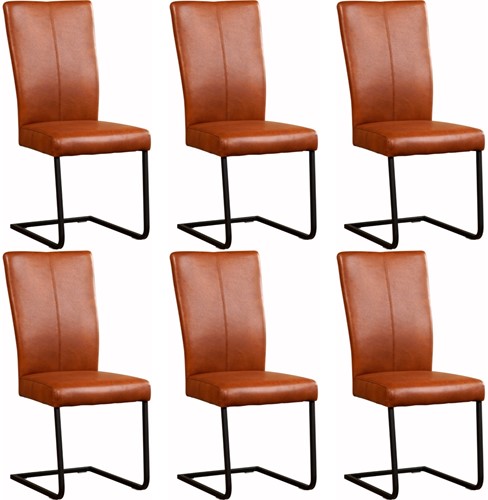 Leren eetkamerstoel Dare - set van 6 stoelen