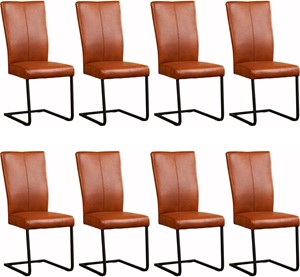 Set van 8 Leren eetkamerstoelen Dare