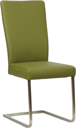 Leren eetkamerstoel Dare - met sledepoot zonder armleuning - Toledo Leer Apple Green - Poot - RVS