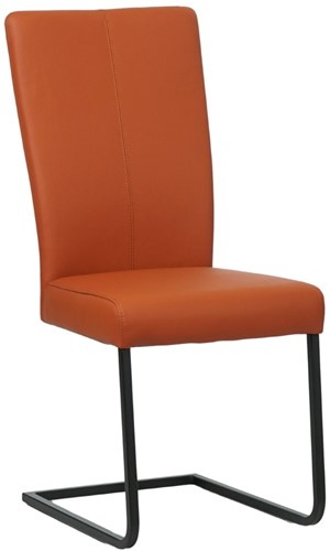 Leren eetkamerstoel Dare - met sledepoot zonder armleuning - Toledo Leer Natur - Poot - Zwart