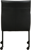 Leren eetkamerstoel Desire - met wieltjes en armleuning - Hermes Leer Nero - Poot - Zwart - Skate wiel zwart-3