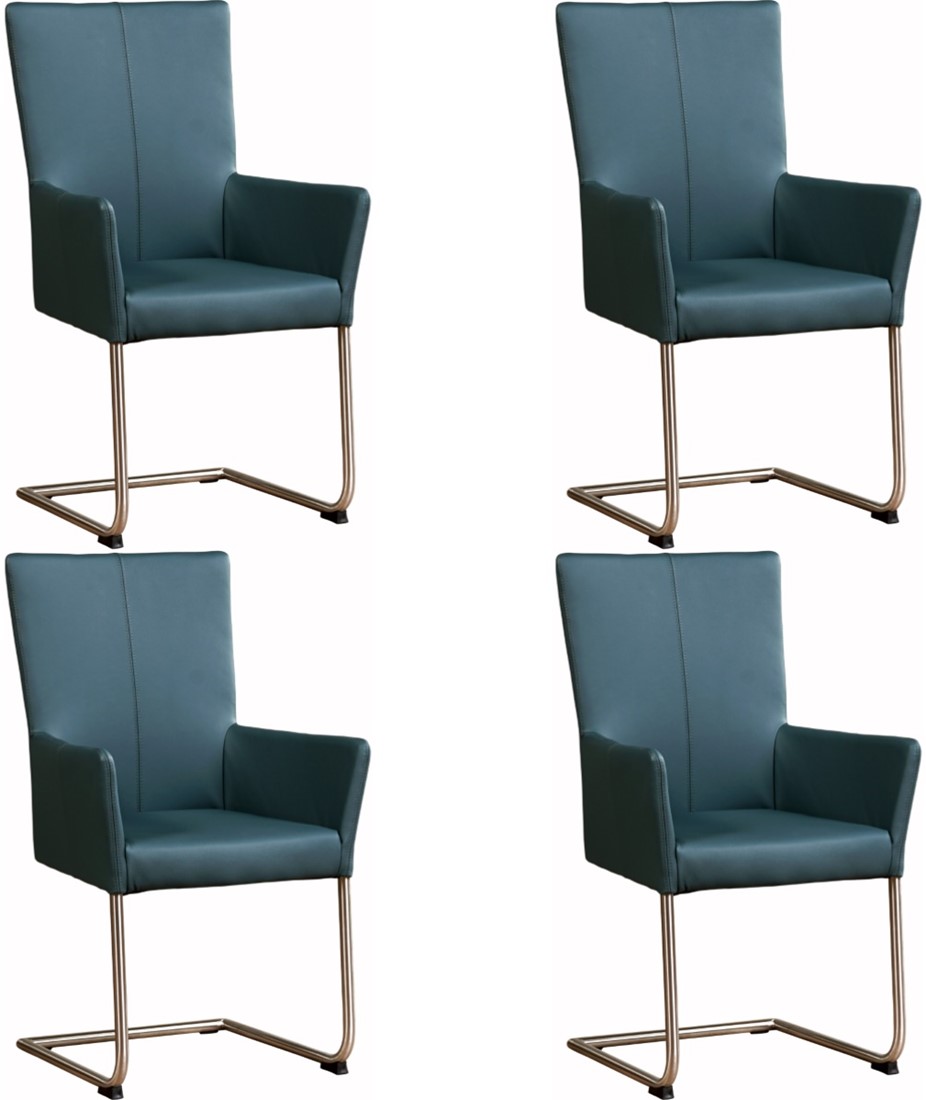 Normaal neef Vermindering Leren eetkamerstoel Dry - met armleuning - set van 4 stoelen ShopX
