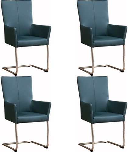 Leren eetkamerstoel Dry - met armleuning - set van 4 stoelen