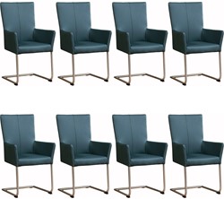 Leren eetkamerstoel Dry - met armleuning - set van 8 stoelen