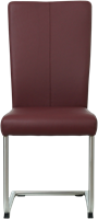 Leren eetkamerstoel Dry sledepoot rond - Toledo Leer Bordeaux - RVS-2