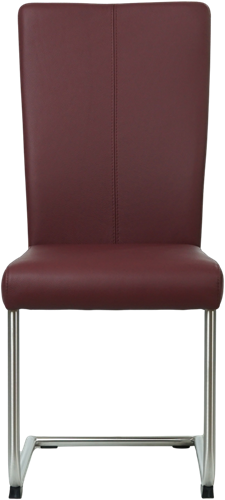 Leren eetkamerstoel Dry sledepoot rond - Toledo Leer Bordeaux - RVS-2