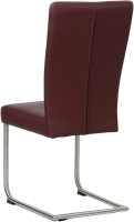 Leren eetkamerstoel Dry sledepoot rond - Toledo Leer Bordeaux - RVS-3