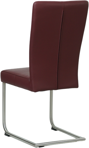 Leren eetkamerstoel Dry sledepoot rond - Toledo Leer Bordeaux - RVS-3