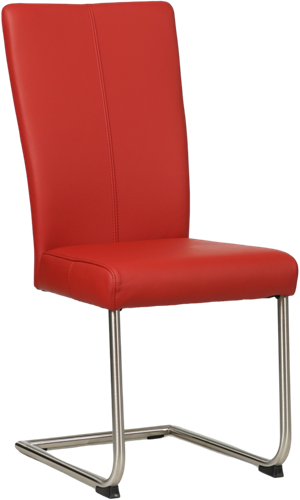 Leren eetkamerstoel Dry sledepoot rond - Toledo Leer Ducati - RVS