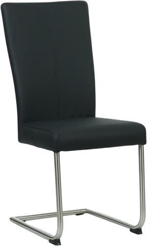 Leren eetkamerstoel Dry sledepoot rond - Granada Amber - Kleur poot, zwart