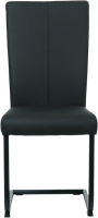 Set van 6 zwarte leren eetkamerstoelen Dry sledepoot rond zwart - Toledo Leer Nero-2