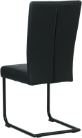 Set van 6 zwarte leren eetkamerstoelen Dry sledepoot rond zwart - Toledo Leer Nero-3