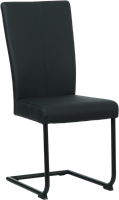 Set van 6 zwarte leren eetkamerstoelen Dry sledepoot rond zwart - Toledo Leer Nero-1