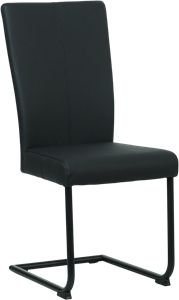 Set van 6 zwarte leren eetkamerstoelen Dry sledepoot rond zwart - Toledo Leer Nero