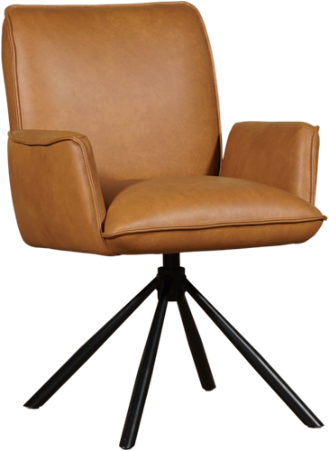 Leren eetkamerstoel Elite - draaibaar - automatisch terug naar beginstand - Vintage Leer Brown