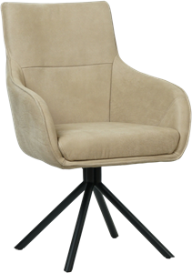 Taupe leren industriële draaibare eetkamerstoel Fancy - Kenia Leer Taupe (taupe leer)