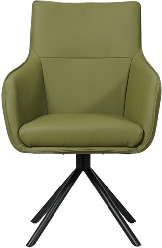 Leren eetkamerstoel Fancy - Draaibaar - Automatisch terug naar beginstand - Toledo Leer Apple Green-2