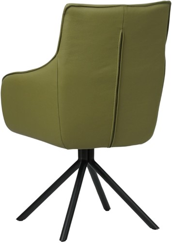 Leren eetkamerstoel Fancy - Draaibaar - Automatisch terug naar beginstand - Toledo Leer Apple Green-3