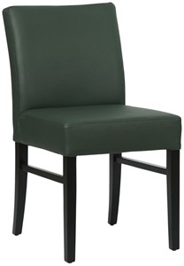 Donkergroene leren landelijke eetkamerstoel Hold - Hermes Leer Verde (donkergroen leer)