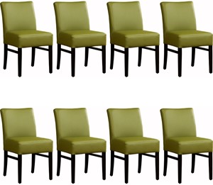 Set van 8 Leren eetkamerstoelen Hold