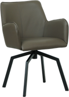 Leren eetkamerstoel Jazz - draaipoot vierkant frame - Vintage Stone (grijs)