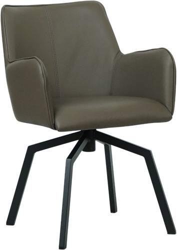 Leren eetkamerstoel Jazz - draaipoot vierkant frame - Hermes Mocca (taupe/bruin)