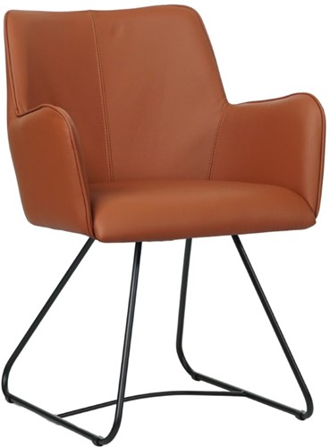 Leren eetkamerstoel Jazz - U-slede - Hermes Lime (felgroen)