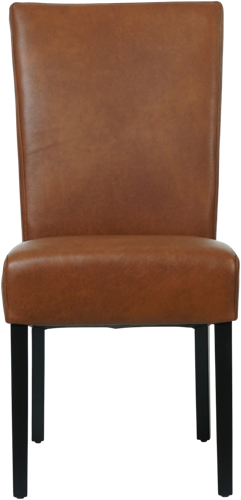 Set van 4 Cognac leren eetkamerstoelen Just met houten poten - Granada leer Savannah-2