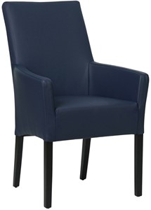 Blauwe leren landelijke eetkamerstoel Just - Toledo Leer Kobalt (blauw leer)