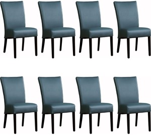 Set van 8 Leren eetkamerstoelen Just