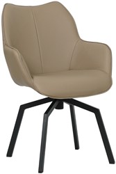 Leren eetkamerstoel Magic - draaipoot vierkant frame - Toledo Mocca (taupe/bruin)