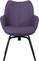 Leren eetkamerstoel Magic - draaipoot rond frame-2