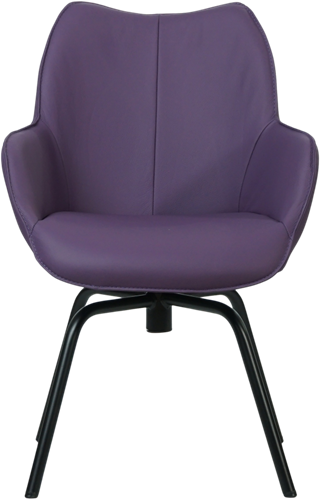 Leren eetkamerstoel Magic - draaipoot rond frame-2