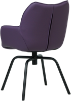 Leren eetkamerstoel Magic - draaipoot rond frame-3