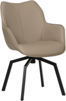 Leren eetkamerstoel Magic - draaipoot vierkant frame - Toledo Khaki (taupe/bruin)