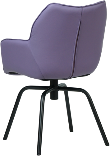 Leren eetkamerstoel Magic - draaipoot rond frame - Toledo Lila (lichtpaars)-3